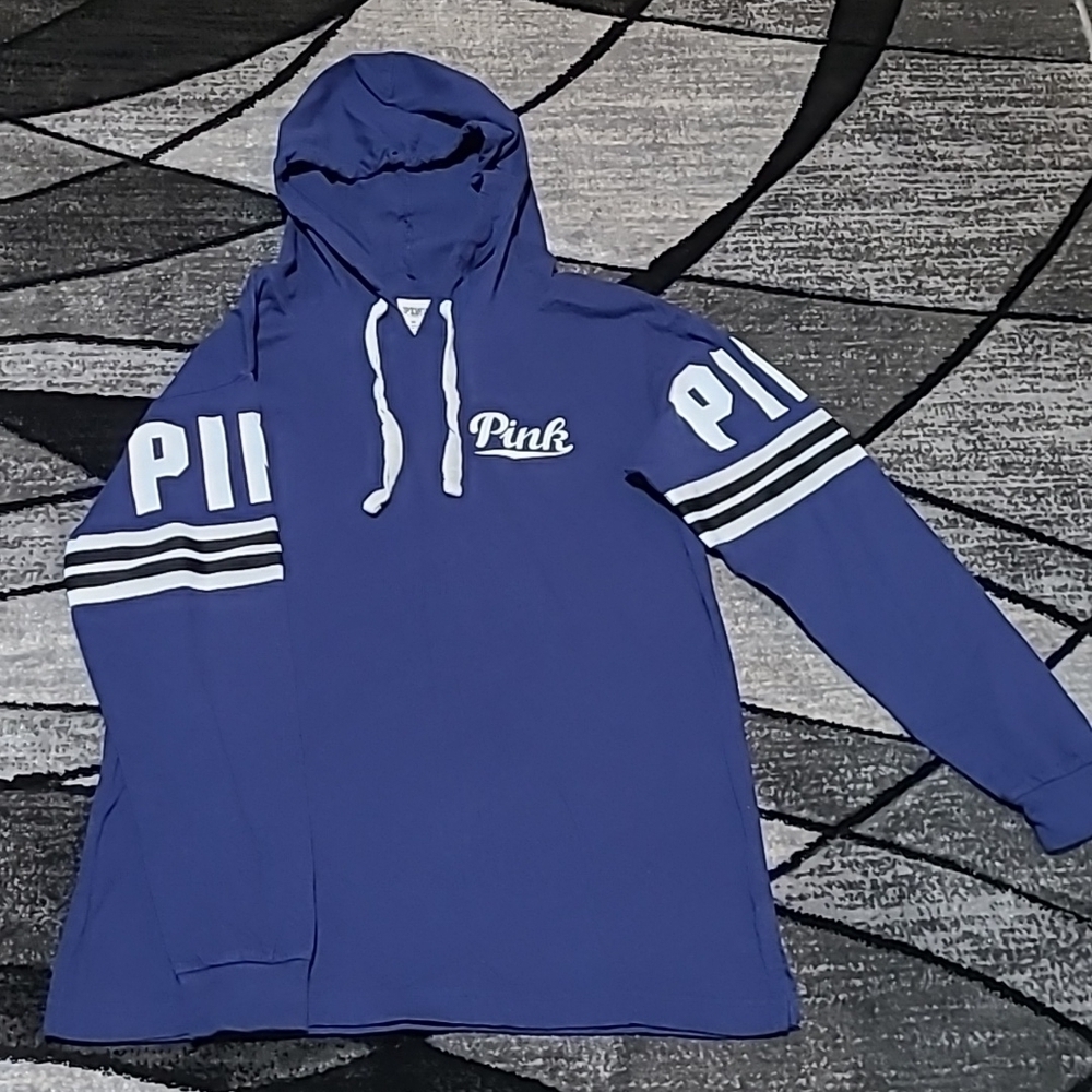 VS PINK 2016 Cotton Campus Logo Drawstring Hoodie Tee-Shirt Price Firm